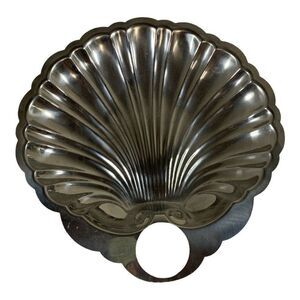 Vollrath Japan 18-8 46742 Seashell Shell Shape Silver Plated Serving Bowl 11”